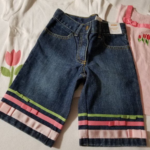 Gymboree Outlet size 3 NWT 2 shirts 1 shorts. White shirt Faint spot untreated. - Picture 7 of 8